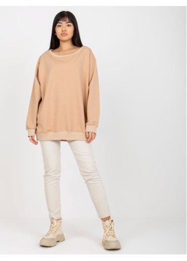 Béžovo hnedá basic mikina