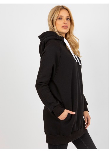 Čierna mikina s kapucňou