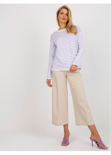 Fialový pruhovaný pulóver