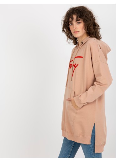 Béžovo hnedá mikina s kapucňou