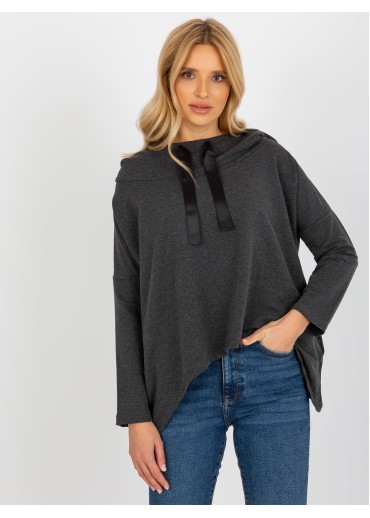 Tmavosivá asymetrická mikina
