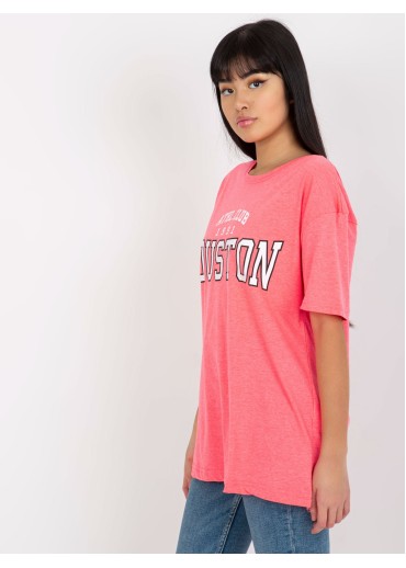 Neónovo ružové basic tričko s potlačou