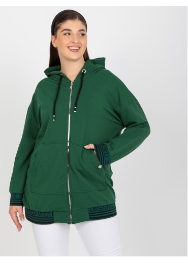 Tmavozelená mikina s kapucňou