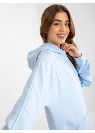 Svetlomodrá dlhá mikina