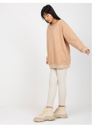 Béžovo hnedá basic mikina