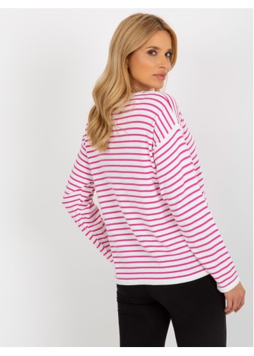 Fialový pruhovaný pulóver