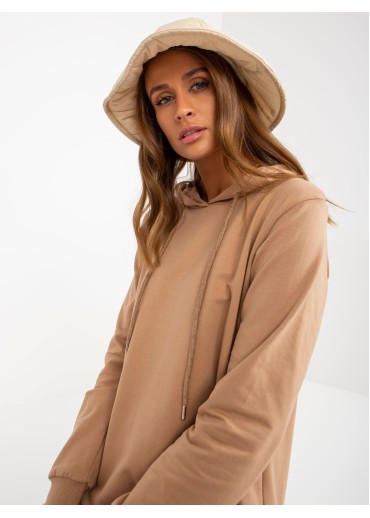 Kapučínovo hnedá mikinová tunika