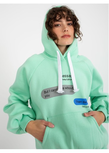 Svetlozelená mikina s kapucňou