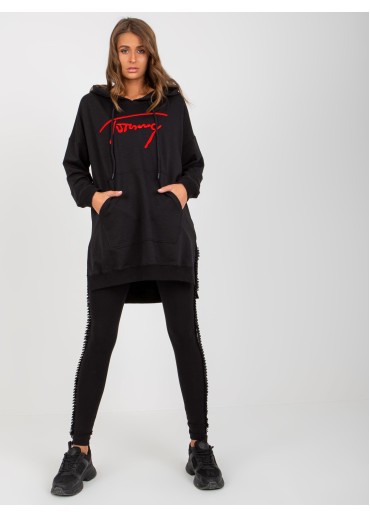 Čierna mikina s kapucňou