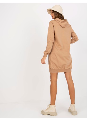 Kapučínovo hnedá mikinová tunika