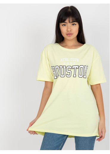 Vanilkovo žlté basic tričko s potlačou