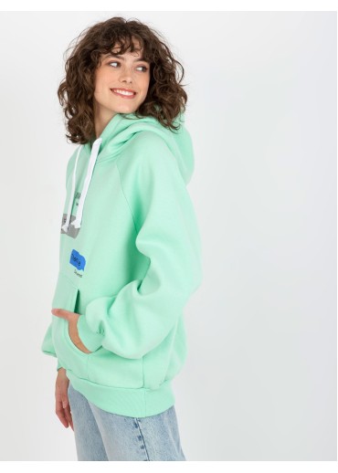 Svetlozelená mikina s kapucňou