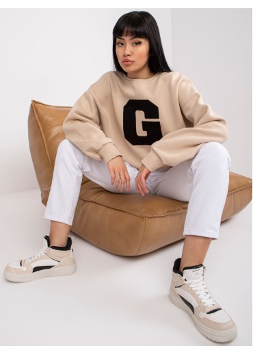 Béžovo hnedá basic mikina