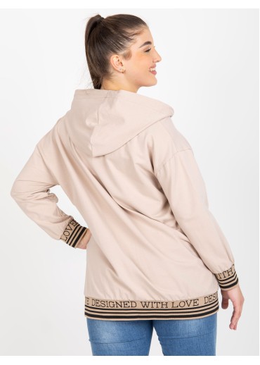 Béžovo hnedá mikina s kapucňou