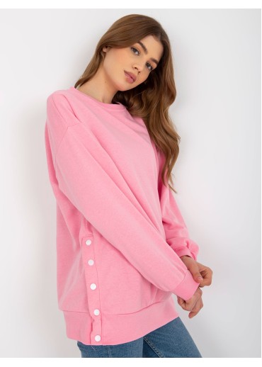 Ružová predĺžená mikina