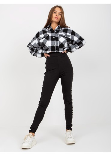 Čierne legíny s lampasom