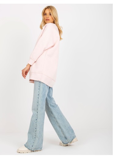 Púdrovo ružová mikinová tunika