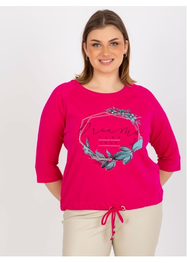 Fuchsiovo ružové tričko s potlačou