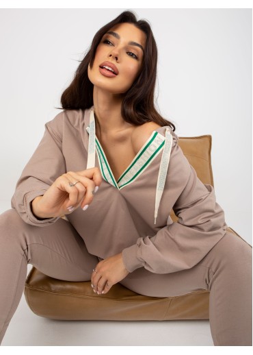 Béžovo hnedá tepláková súprava