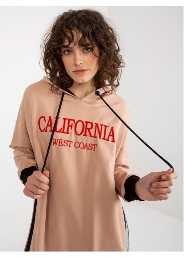 Béžovo hnedá mikinová tunika