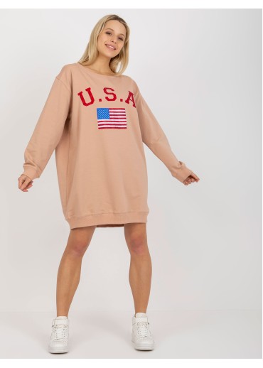 Béžovo hnedá mikina USA