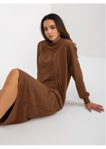 Hnedá mikinové šaty