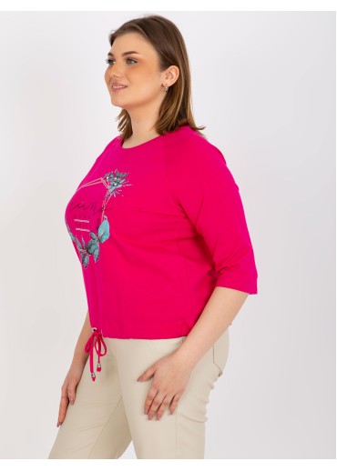 Fuchsiovo ružové tričko s potlačou