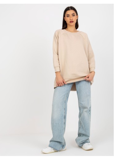 Béžovo hnedá mikinová tunika