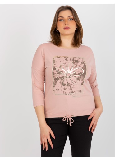 Púdrovo ružové tričko s potlačou