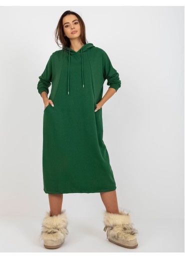 Tmavozelená mikinové šaty