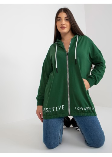 Tmavozelená mikina s kapucňou