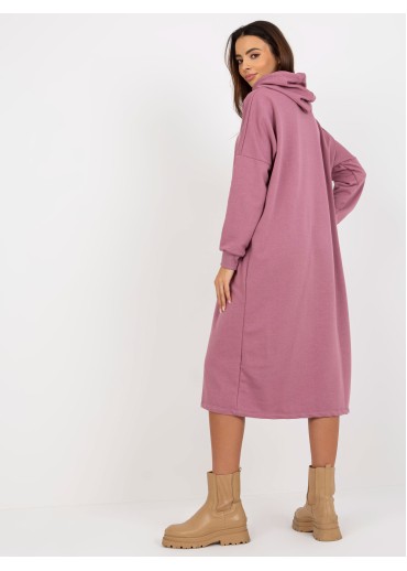 Tmavopúdrovo ružová mikinové šaty