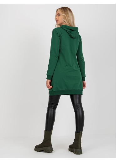 Tmavozelená mikinová tunika