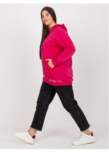Fuchsiovo ružová mikina s kapucňou