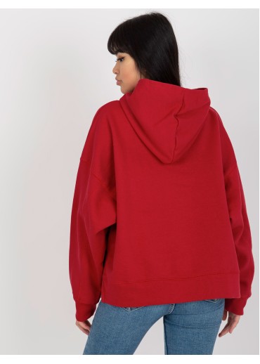 Červená mikina s kapucňou