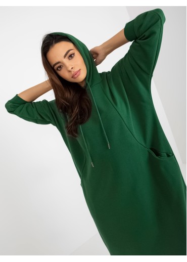 Tmavozelená mikinové šaty