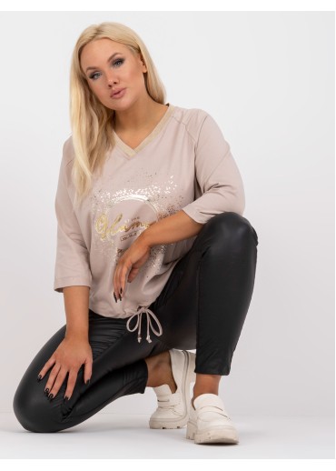 Béžovo hnedé tričko s potlačou