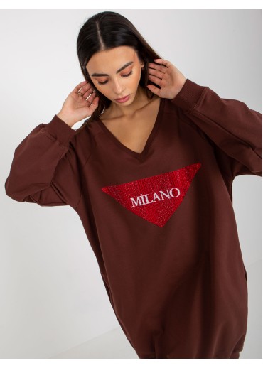 Hnedá mikinová tunika Milano