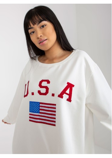 Smotanovo biela mikina USA