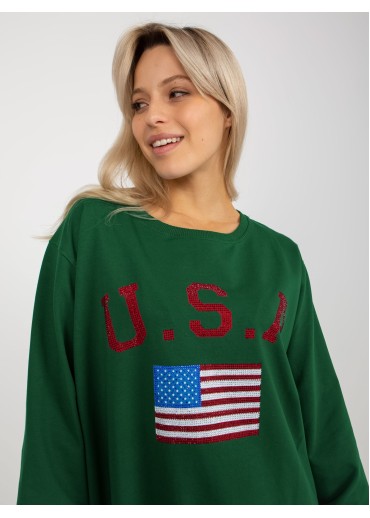Tmavozelená mikina USA
