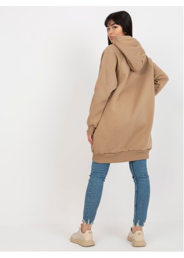 Béžovo hnedá mikina s kapucňou