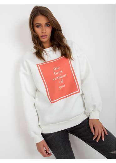 Smotanovo biela mikina s potlačou