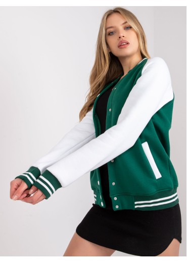 Tmavozelená baseballová mikina