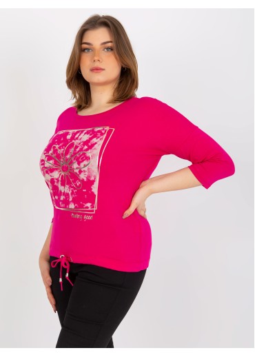 Fuchsiovo ružové tričko s potlačou
