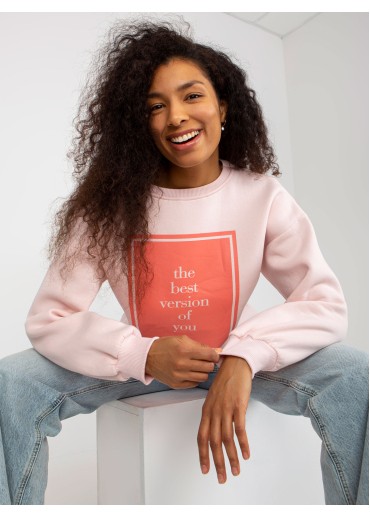 Púdrovo ružová mikina s potlačou