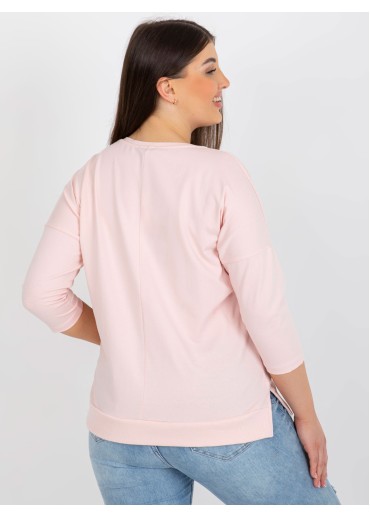 Púdrovo ružové tričko s nášivkou