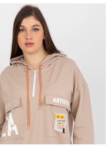 Béžovo hnedá mikina