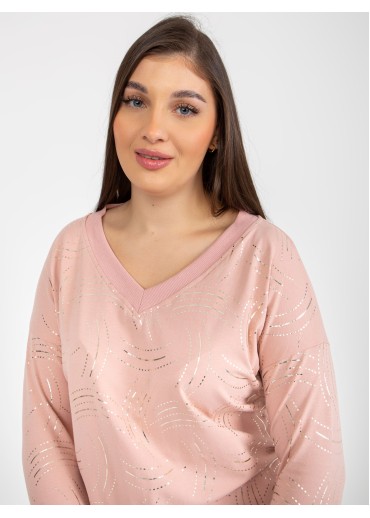 Púdrovo ružový pulóver