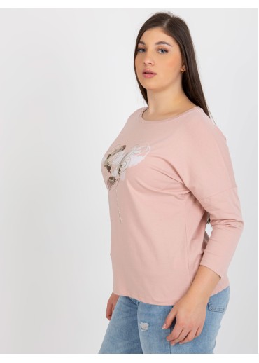 Púdrovo ružové tričko s potlačou