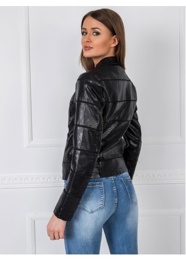 Čierna koženková bunda